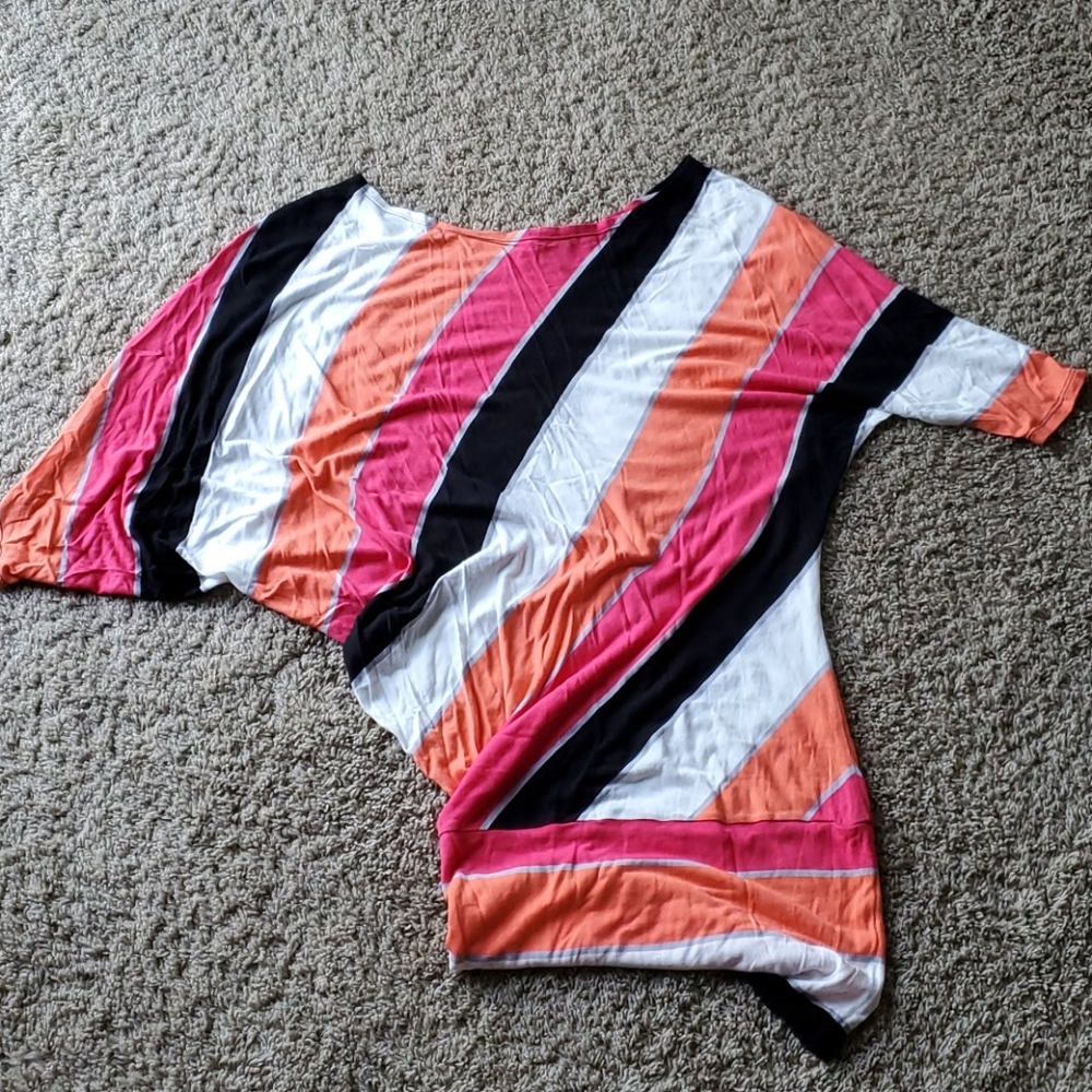 BEBE off-the-shoulder striped top